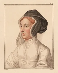 Portret nieznanej kobiety z dworu króla Henryka VIII, 1812 (rycina)