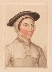 Portret nieznanej kobiety z dworu króla Henryka VIII, 1812 (rycina)