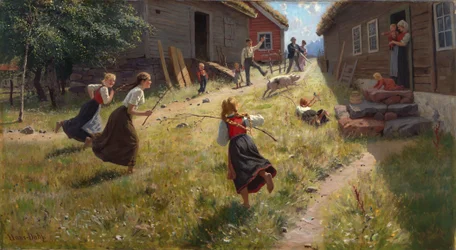 Świnia jest luźna (olej na płótnie)