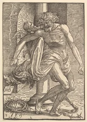 Chrystus z narzędziami tortur podtrzymywany przez małego anioła, 1517.