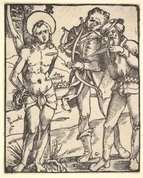 Męczeństwo św. Sebastiana z dwoma kusznikami.