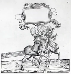 Scena z procesji triumfalnej Maksymiliana, ok. 1516-18 (drzewryt)