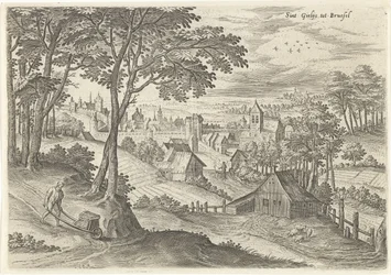 Widok Saint-Gilles Sint Gielijs do Brukseli (tytuł na obiekcie) Zabytki z okolic Brukseli (tytuł serii)