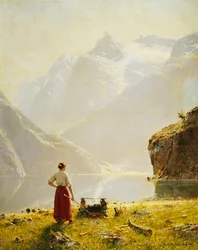 Letni dzień na norweskim fiordzie