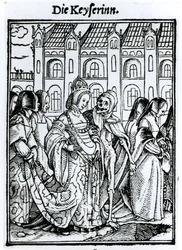 Śmierć i cesarzowa, z „Tańca śmierci”, ryciny przez Hansa Lutzelburgera, ok. 1538