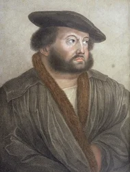 Portret Hansa Holbeina (14978-1543) rytowany przez Francesco Bartolozziego (1727-1815)