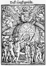 Sąd Ostateczny, z "Tańca śmierci", rycina Hansa Lutzelburgera, ok. 1538 r.