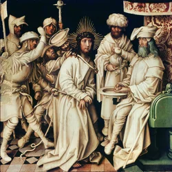 Piłat myjący ręce, lewy panel z tryptyku, 1496