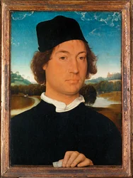 Portret nieznanego mężczyzny z pejzażem (dyszący)