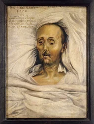 Guillaume IV de Baviere dit le Constant (1493-1550), sur son lit de mort - książę Wilhelm IV Bawarski na łożu śmierci przez Mielicha (Muelicha), Hansa (1516-1573)