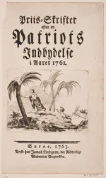 Strona tytułowa z winietą „Nagroda-Skryfter za zaproszeniem patrioty w roku 1761”