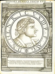 Henryk III, ilustracja z „Cesarzy rzymskich całego Wschodu i Zachodu”, drzeworyt Rudolpha Wyssenbacha, druk Andreas Gesner, Zurych