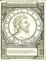 Luis II, ilustracja z „Cesarzy rzymskich całego Wschodu i Zachodu”