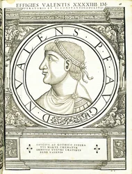 Valens, ilustracja z "Imperatorum romanorum omnium orientalium et occidentalium verissimae imagines ex antiquis numismatis", drzeworyt Rudolpha Wyssenbacha, wydrukowany przez Andreasa Gesnera, Zurych, 1559 r.