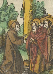 Chrystus naucza uczniów, 1, z Das Plenarium, 1517.