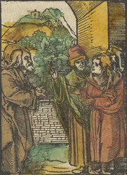 Chrystus i faryzeusze, z Das Plenarium, 1517.