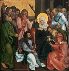 Zaśnięcie Panny Marii, rewers Chrystus dźwigający krzyż, ca. 1510.