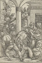 Biczowanie, z Życia Chrystusa, ca. 1511-12.