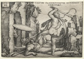 Prace Herkulesa: Herkules zabijający gigantycznego Cacus, 1545.