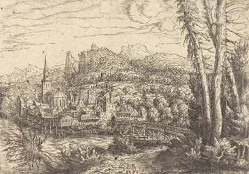 Widok miasta nad rzeką, 1553.