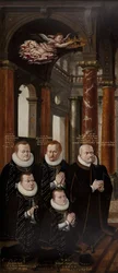 Rodzina Juliusza z Brunszwiku-Lüneburga i Jadwigi Brandenburskiej. Skrzydło epitafium-ołtarza