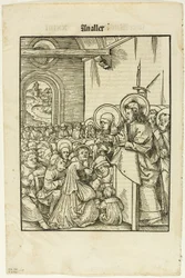 Chrystus nauczający, z Leben Jesu Christi, płyta 19 z drzeworytów z książek z XVI wieku