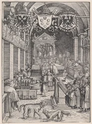 Maksymilian I Msza słyszenia, ok. godz. 1515.