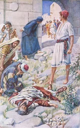 St Paul ukamienowany, ilustracja z Harold Copping Pictures: The Crown Series, ok. 1920