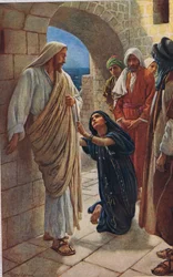 Kobieta z Kanaanu, ilustracja z książki „Kobiety Biblii”, wydanej przez The Religious Tract Society, 1927