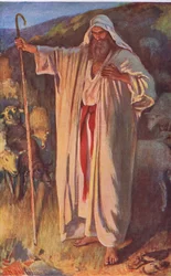 Płonący krzew, ilustracja z serialu „Obrazki, które uczą korony”, 1920