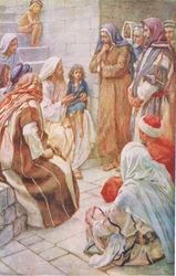 Małe dziecko w środku, ilustracja z Harold Copping Pictures: The Crown Series, ok. 1920