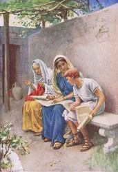 Tymoteusz uczony pism świętych, ilustracja z Harold Copping Pictures: The Crown Series, ok. 1920