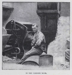 W pokoju gręplowania (zdjęcie czarno-białe)