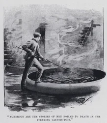 „Liczne są historie mężczyzn ugotowanych na śmierć w parujących garnkach z żrącą wodą” (zdjęcie czarno-białe)