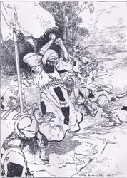 Śmierć Khalifa, ilustracja z Cassells History of England, 1900