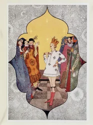 Nowe szaty cesarza: "Och, jak dobrze wyglądają! Jak kapitalnie pasują" - z "Baśni" Hansa Christiana Andersena, ilustr. Harry Clarke