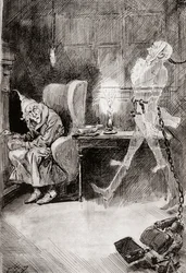 Ilustracja do Opowieści wigilijnej z The Christmas Books autorstwa Charlesa Dickensa