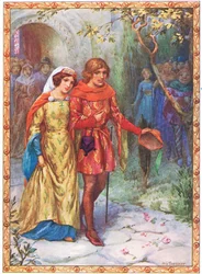 Poślubił wysoko urodzoną damę (z "Historii Gamelyn") (kolorowa litografia)