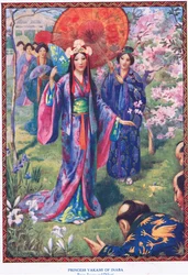 Księżniczka Yakami z Inaby (z Susano i Ohkuni) (litografia)