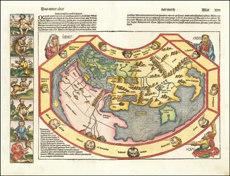 Mapa świata z 1493 roku autorstwa Hartmanna Schedla