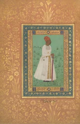Portret Jaduna Rai Deccaniego, folio z albumu Szahdżahan, prostokąt: ca. 1622, verso: ca. 1530-50