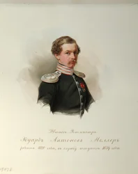 Portret Eduarda Antonovicha Mollera 1820-1879 Z albumu cesarskiej gwardii konnej, 1846-1849