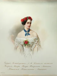 Portret Natalii Puszkiny-Lanskiej z albumu cesarskiej gwardii konnej, 1846-1849