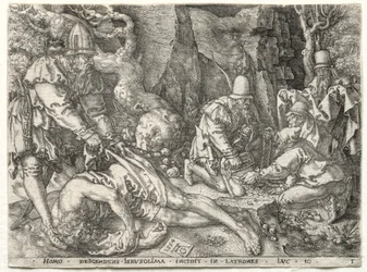 Przypowieść o dobrym Samarytaninie: Zbójcy atakujący podróżników, 1554.