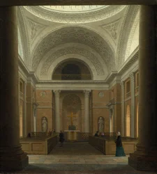 Slotskirken w Christiansborg, Kopenhaga, ok. 1850 r. (olej na tkaninie)