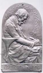 Medalion portretowy Heinricha Heinego (1797-1856) (brąz) (fot. bw)