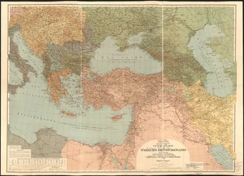 Ogólna mapa tureckiego teatru działań wojennych - na podstawie Carte Generale des Provinces Europeennes et Asiatiques de L