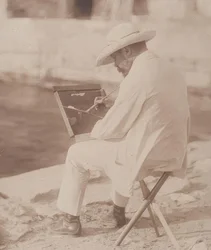 Malarz plażowy (prawdopodobnie Hugo Henneberg). 1906