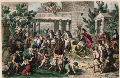 Starożytna Grecja: Powitanie mistrza olimpijskiego w jego rodzinnym mieście, 1866 r.