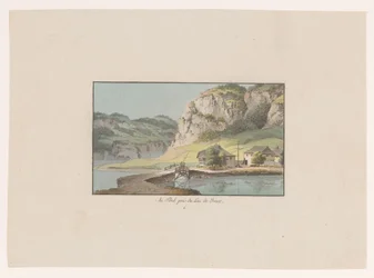 Widok na Le Pont w pobliżu Lac de Joux Au Pont prés du Lac de Joux (tytuł na obiekcie) Widoki Szwajcarii (tytuł serii) Collection de quelques vues dessinées en Suisse d